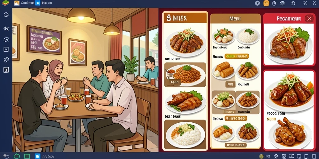 Screenshot aplikasi pertama menunjukkan antarmuka permainan yang menarik.